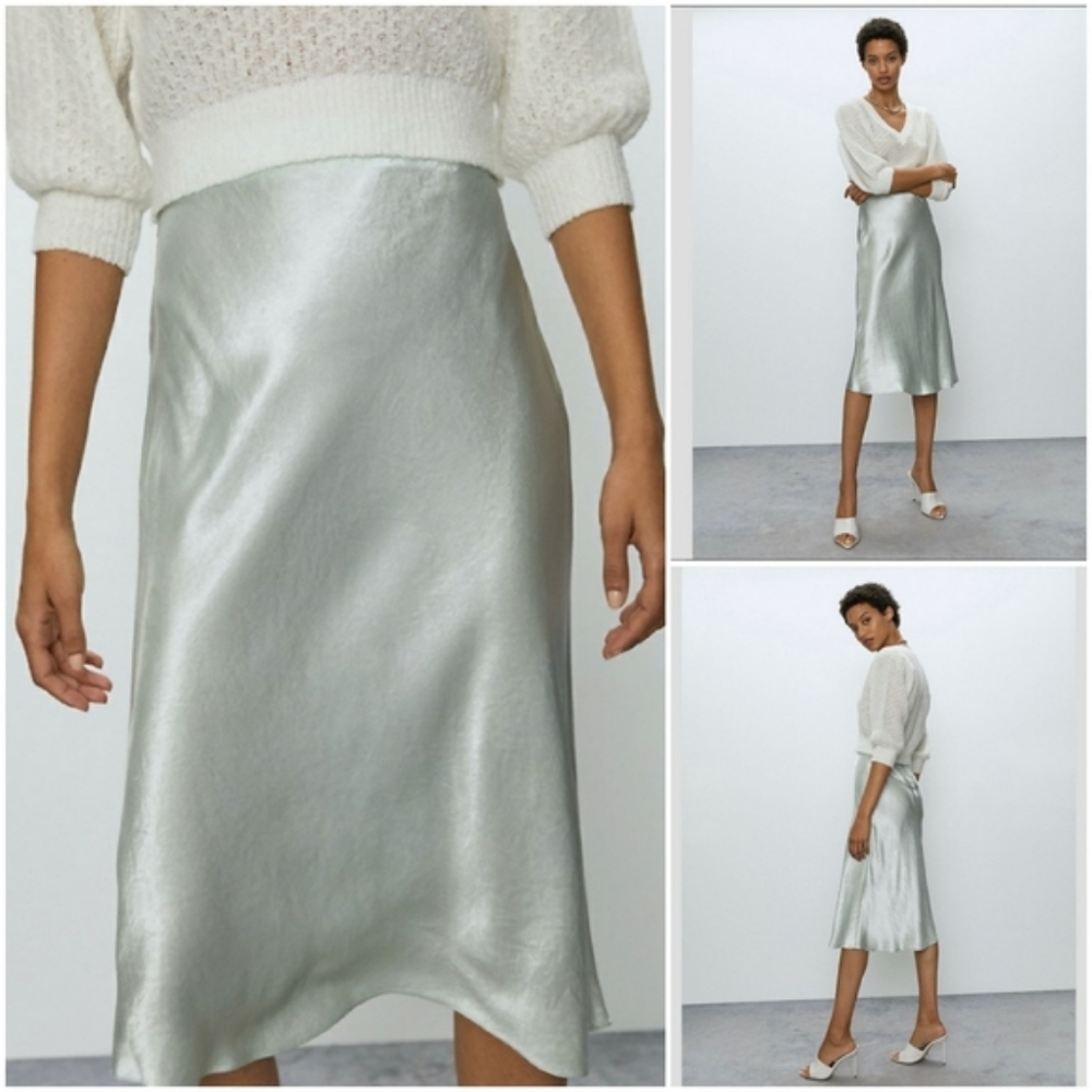 NWT Aritzia (Babaton) Midi Satin Slip Skirt Size 8